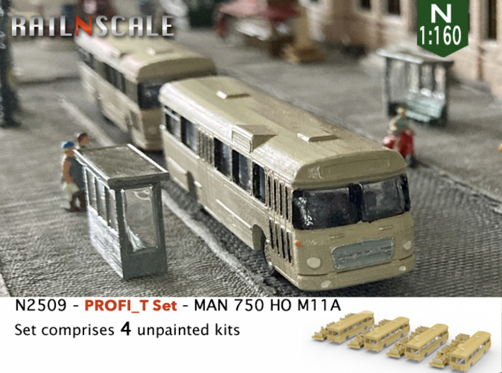 PROFI_T Set: 4x MAN 750 HO M11A (N 1:160) 3d printed 