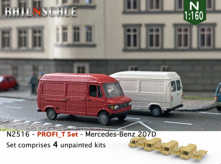 PROFI_T Set: 4x Mercedes-Benz 207D Lang-Hoch (N) 3d printed 