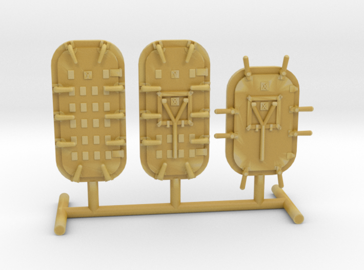 1/128 USS Iowa Fore Doors for Barbette House 3d printed