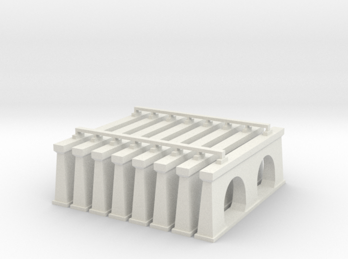 Concrete Double Track Bridge 8 Supports N 1/160 3d printed