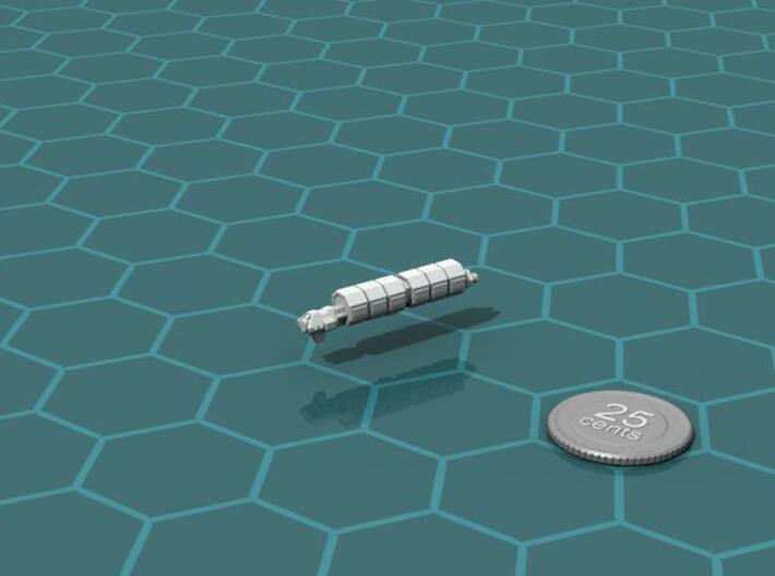 Kriegshammer Transport 3d printed Render of the model, with a virtual quarter for scale.