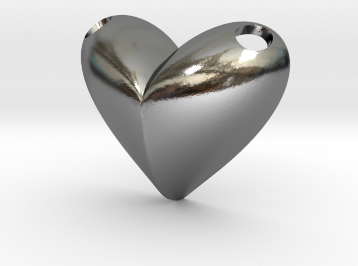 Heart Pendant Puffy Design Slides on Chain 3d printed