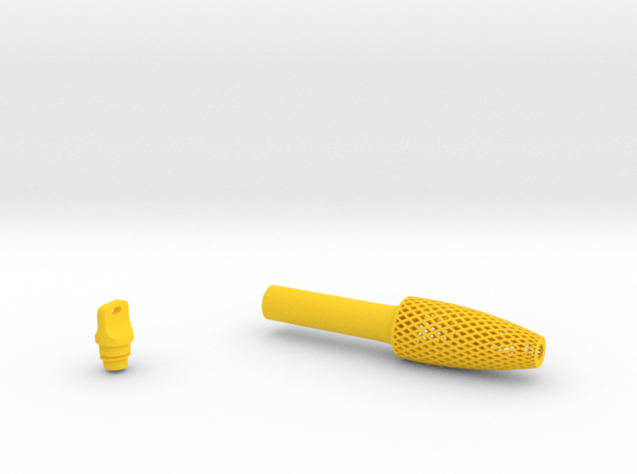 Textured Conical Pen Grip - small with button 3d printed