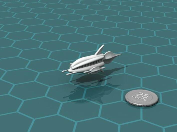 Mimbani Cruiser 3d printed Render of the model, with a virtual quarter for scale.