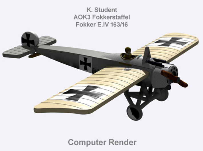 Kurt Student Fokker E.IV (full color) 3d printed