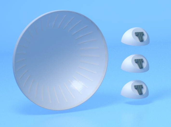 1/350 Refit Deflector Dish and Sensor Replacements 3d printed