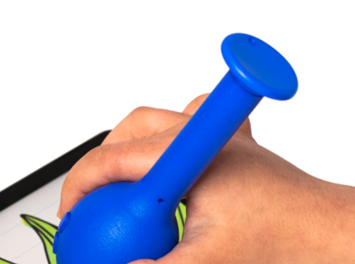 Smooth Bulb Pen Grip - small with button 3d printed 
