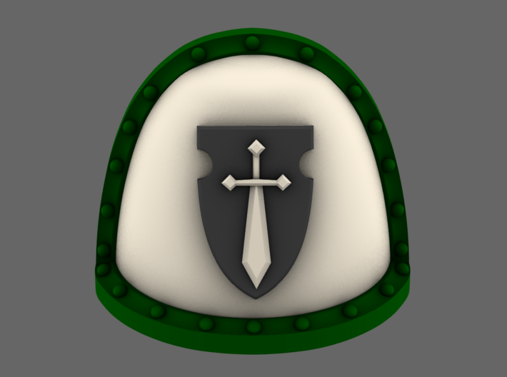 Sword and Shield V2 Crusader Shoulder Pads Ver B 3d printed 