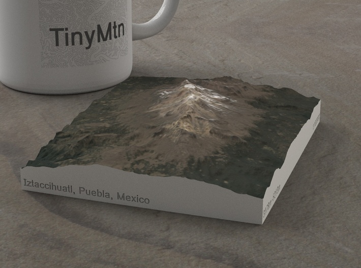 Iztaccihuatl, Puebla, Mexico, 1:100000 3d printed 