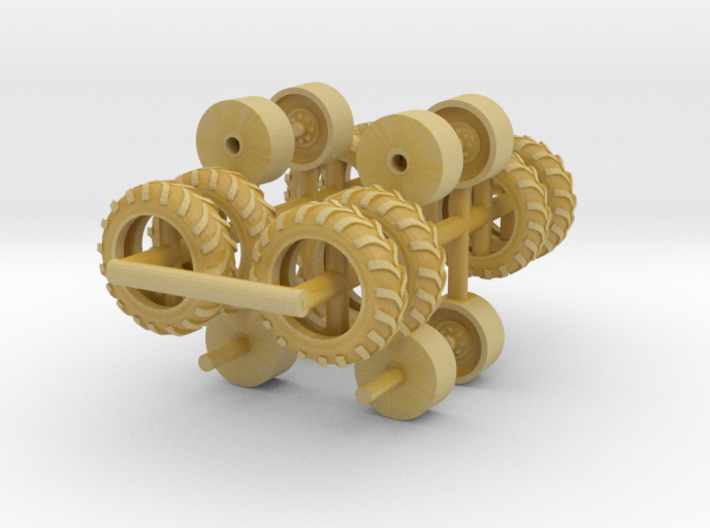 1/64th four Parma Wheels and tires for equipment 3d printed