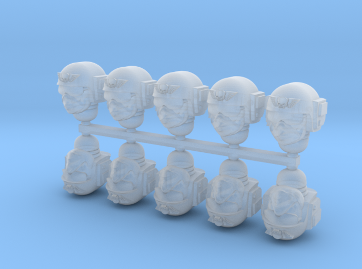 Imperial Soldier Heads Set 6.1 10x or 20x 3d printed