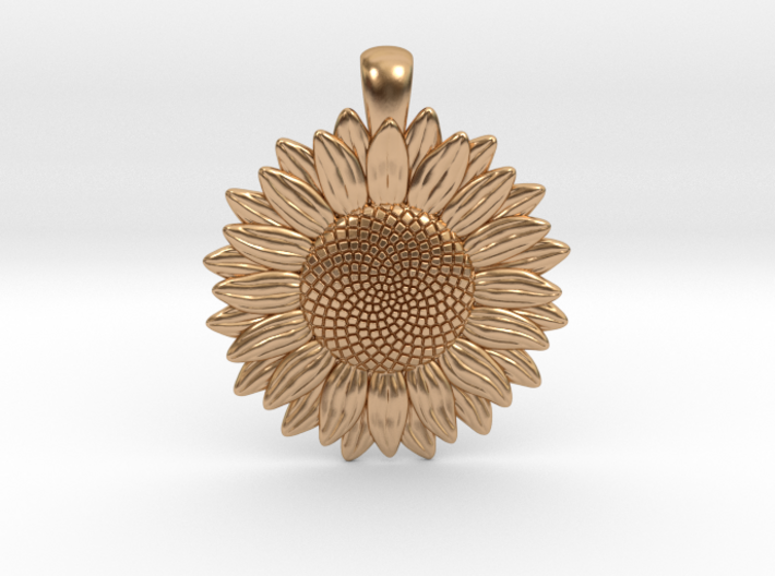 Sunflower Pendant 3d printed