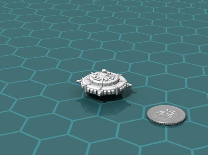 Anzu Fortress 3d printed Render of the model, with a virtual quarter for scale.