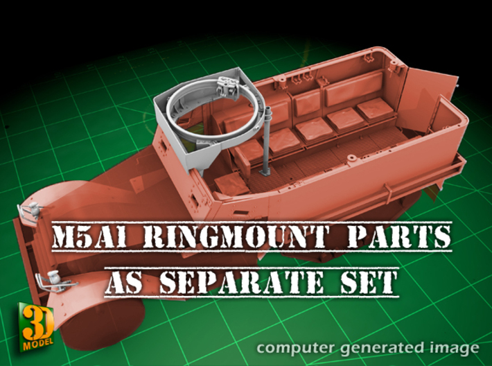 M49 Ringmount (1/24) for US Halftrack 3d printed M49 ringmount for US Halftracks (1/24)