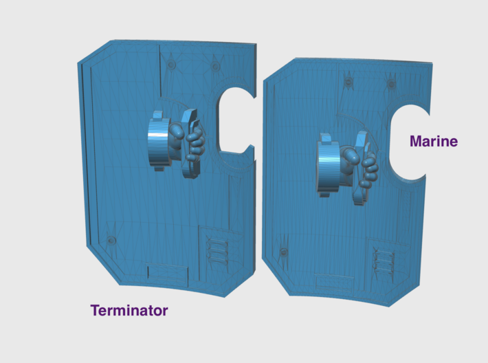 Base Right-Handed: Terminator Wall Shields 3d printed 