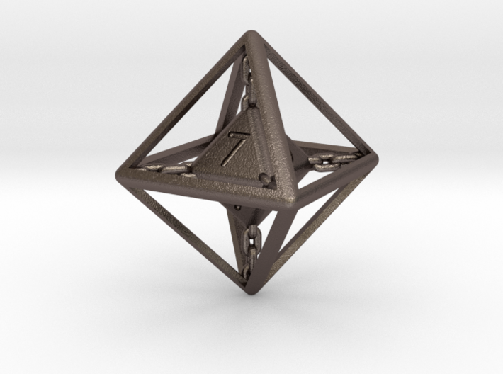 Chained die 8-sided 3d printed 