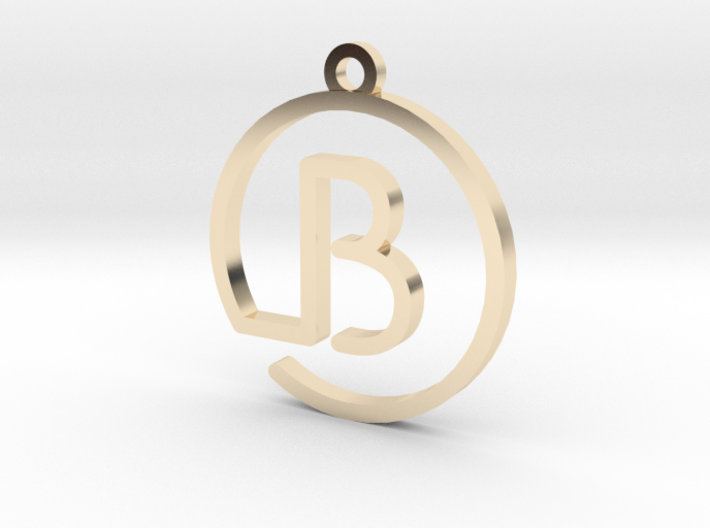 B Monogram Pendant 3d printed