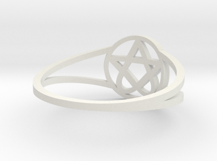 Heartagram Ring (Size 7) 3d printed 