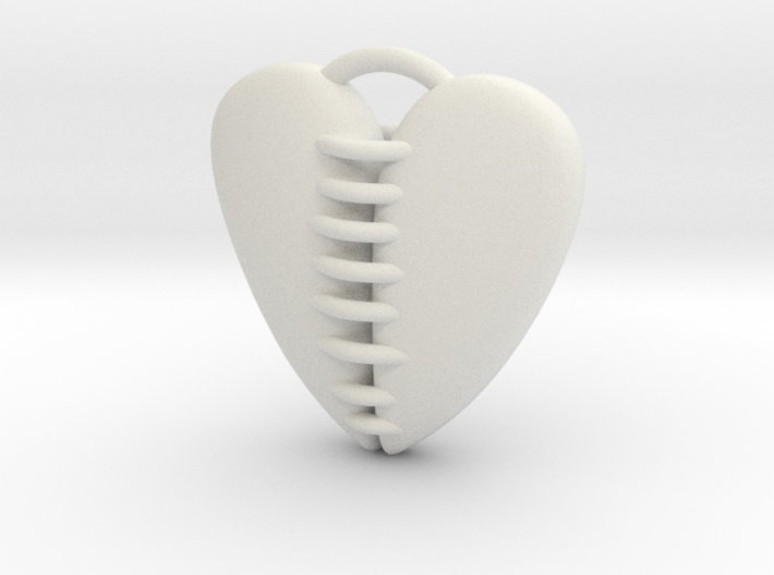 Stitched Heart - double-sided 3d printed 