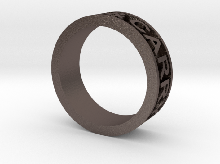 Size 8 Steel Ring "KEEP CALM & CARRY ON" 3d printed 