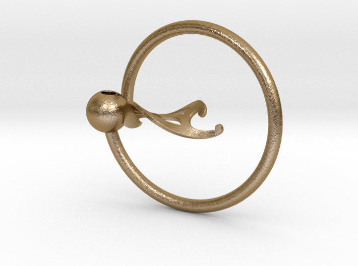 Keyring with Twisted French Curve 3d printed 