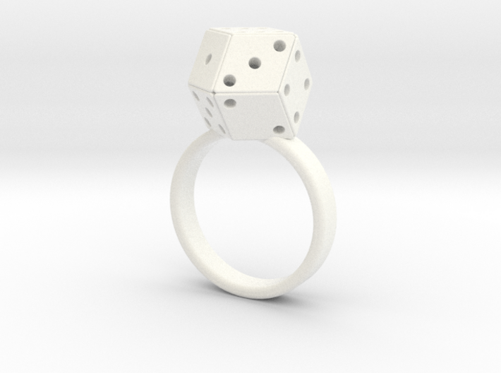 Rhombic Die Ring 3d printed 
