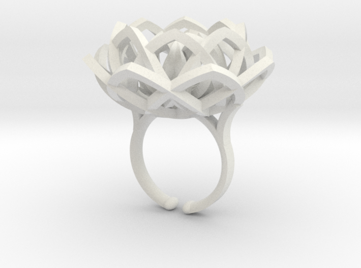 Transcendence Lotus Ring, adjustable size large 3d printed 