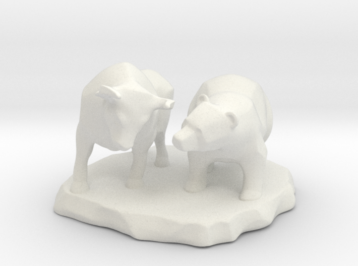 Bull And Bear Stock Exchange Sculpture 3d printed 