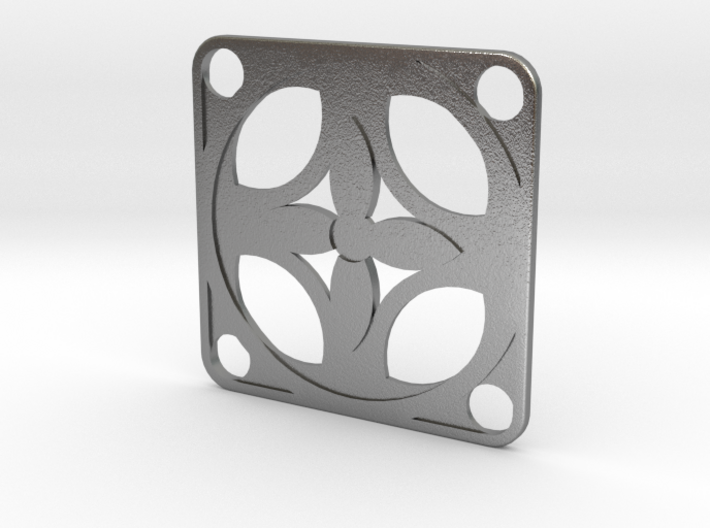 Square Pendant or Charm - Four Petal Flow 3d printed 