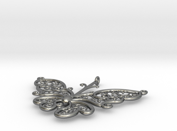 Silver Filigree Butterfly. 3d printed 