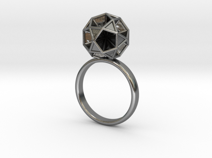Polyhedron Ring Size 8 3d printed 