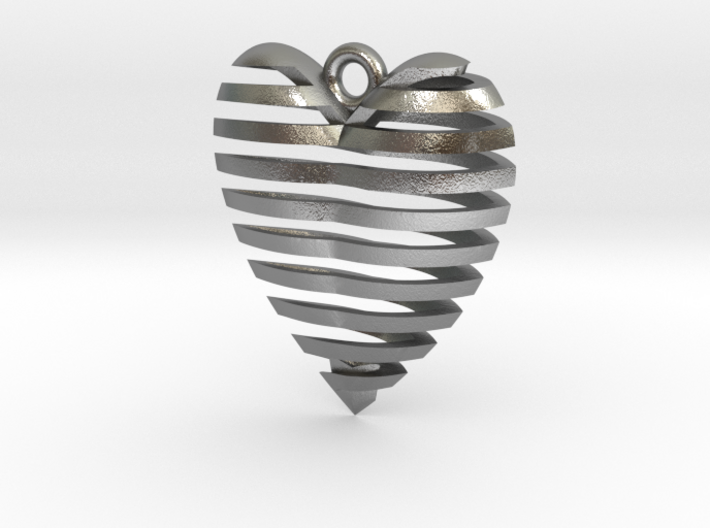 Heart Spiral Pendant 3d printed 