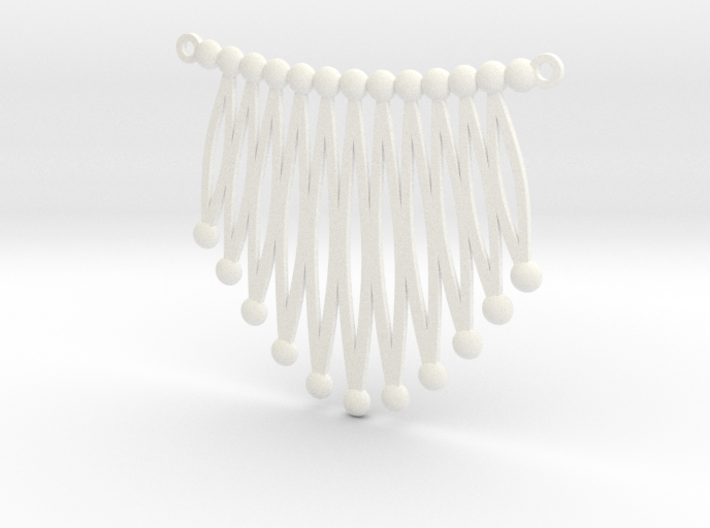 Pearls and leaves Necklace 3d printed 