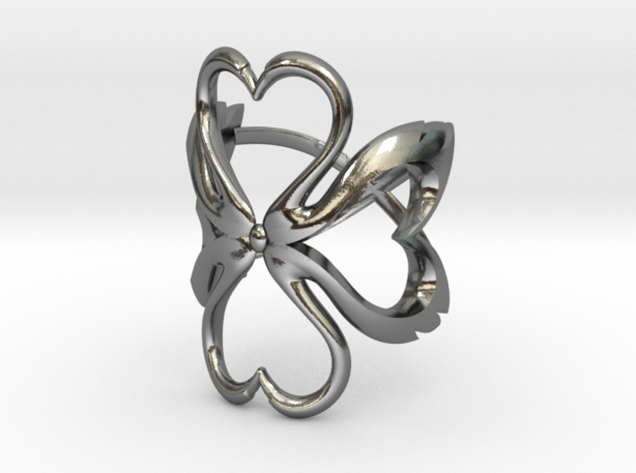 Swan-Heart Ring (small) 3d printed 