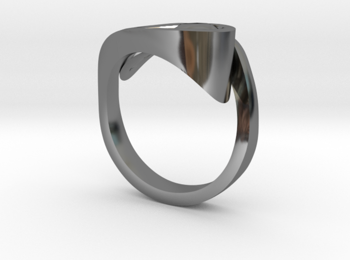 Ultra modern curve ring 3d printed 