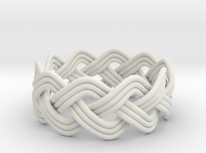 Turk's Head Knot Ring 3 Part X 10 Bight - Size 11 3d printed 