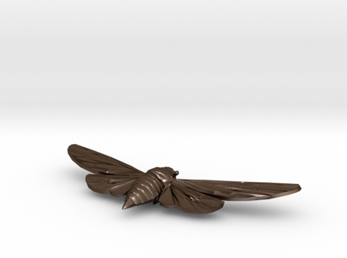 Bronze-polished Steel Cicada 3d printed 