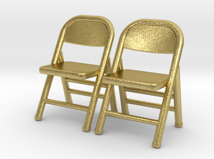 1:48 Miniature Pair of Folding Chairs 3d printed 