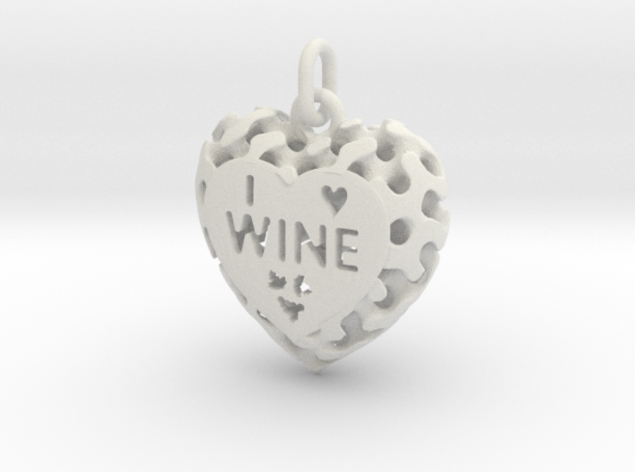 Heart Pendant I Love Wine 3d printed 