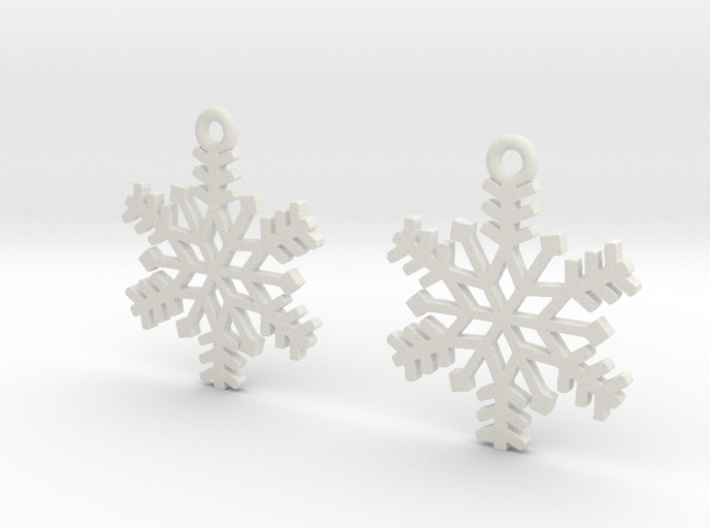Snowflake Earrings 3d printed 