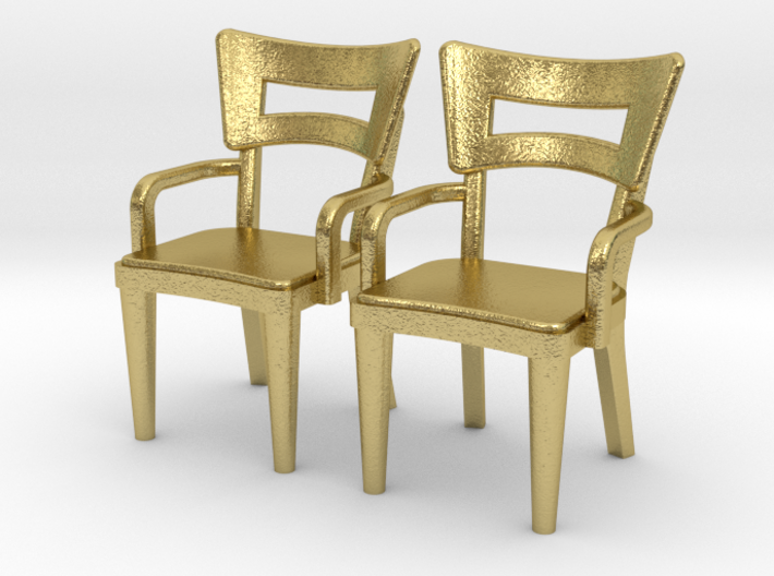 Pair of 1:48 Dog Bone Chairs, with Arms 3d printed 