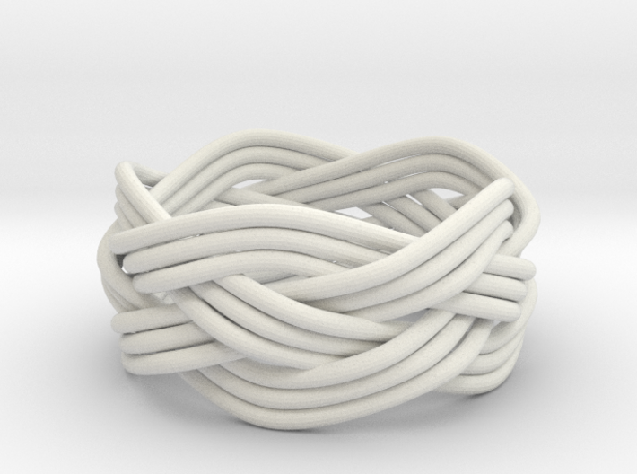 Turk's Head Knot Ring 4 Part X 5 Bight - Size 7 3d printed 