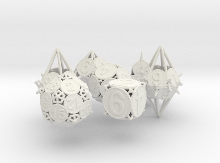 Swords and Shields D&D Dice set with Decader 3d printed 