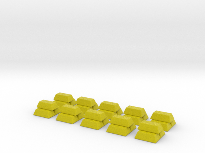 Gold Bars For Stone Age, Set of 10 3d printed 