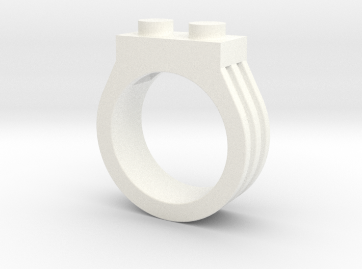 Brick Ring-2 Stud, Size 8 3d printed 
