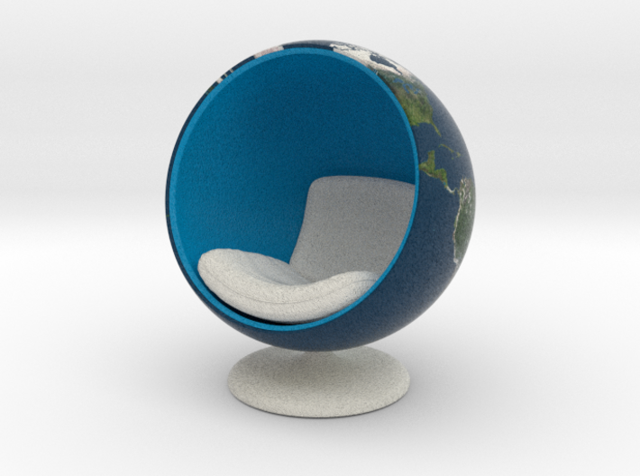 Bubble Chair: Planet Earth/Globe/Map (1:24 Scale) 3d printed 