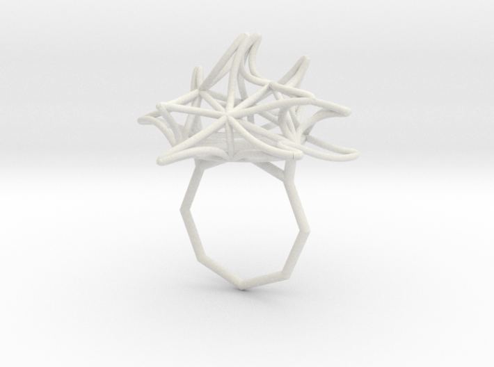 Aster Ring (Small) Size 8 3d printed 