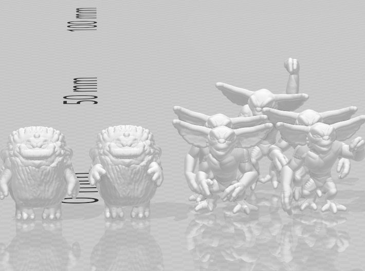Critters HO scale 20mm 6 miniature models set evil 3d printed 