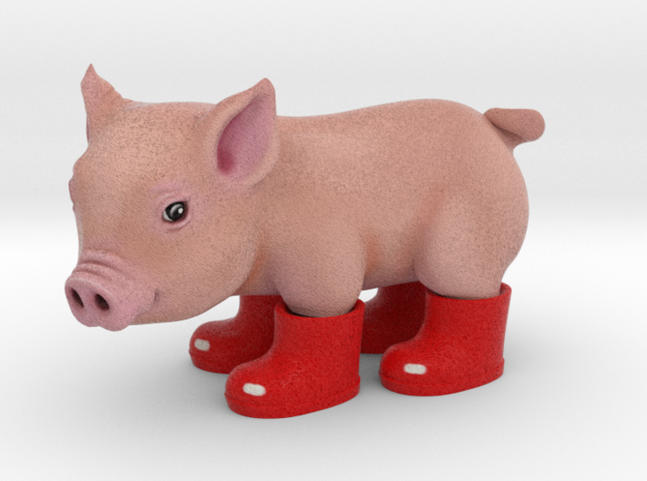 Piglet In Red Boots 3d printed 