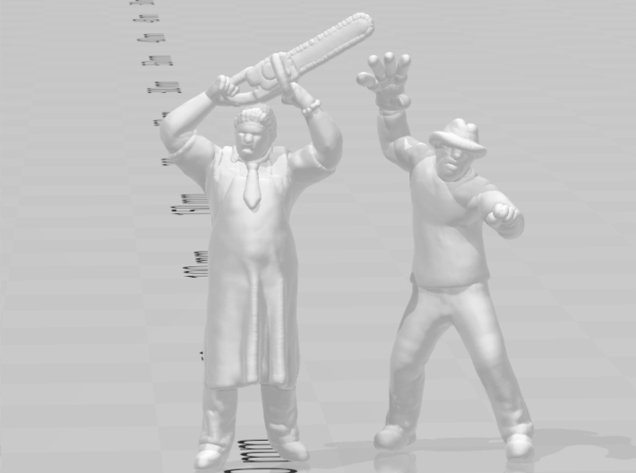 Leatherface HO scale 20mm miniature model evil rpg 3d printed 